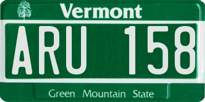 VT license plate ARU158