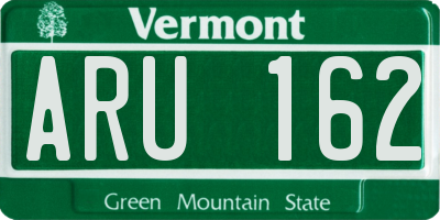 VT license plate ARU162