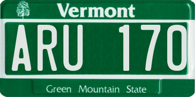 VT license plate ARU170