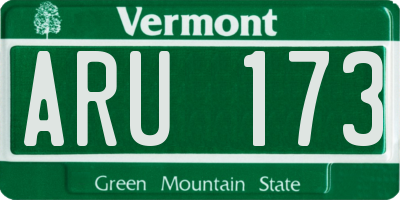 VT license plate ARU173