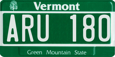 VT license plate ARU180