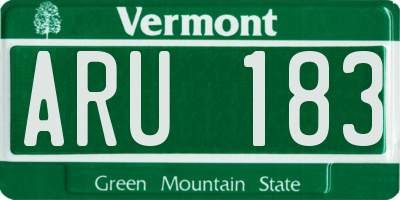 VT license plate ARU183