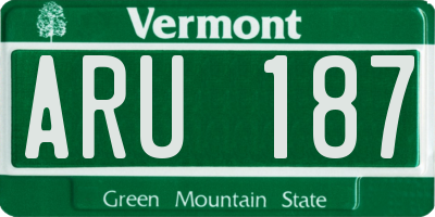 VT license plate ARU187