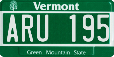 VT license plate ARU195