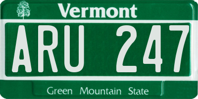 VT license plate ARU247