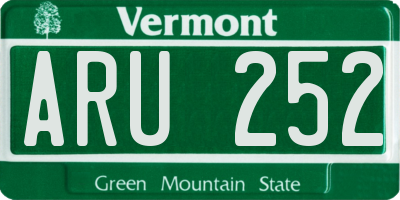 VT license plate ARU252