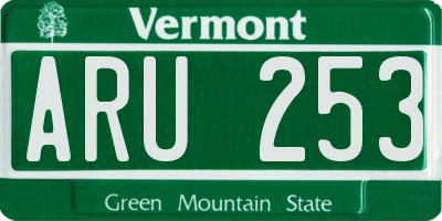 VT license plate ARU253