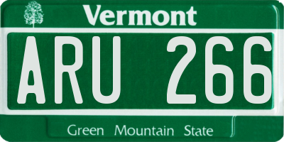 VT license plate ARU266