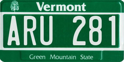 VT license plate ARU281