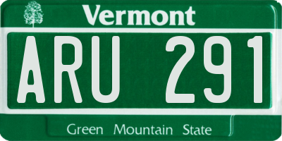 VT license plate ARU291