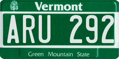 VT license plate ARU292