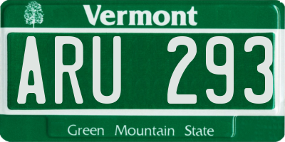 VT license plate ARU293