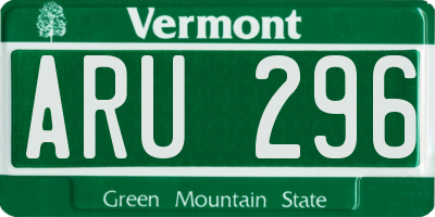 VT license plate ARU296