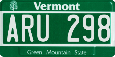 VT license plate ARU298
