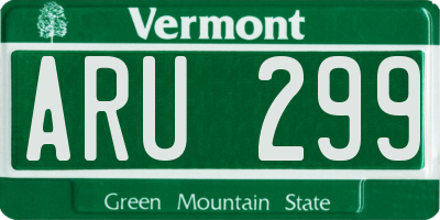 VT license plate ARU299