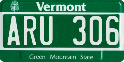 VT license plate ARU306