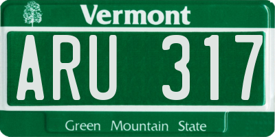 VT license plate ARU317