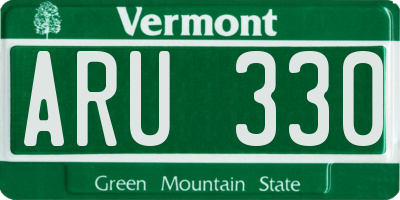 VT license plate ARU330