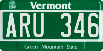 VT license plate ARU346