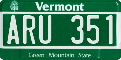 VT license plate ARU351