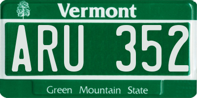 VT license plate ARU352