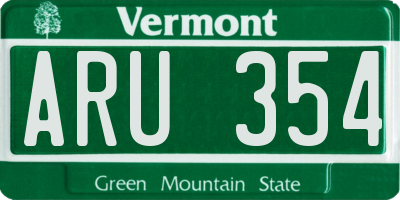VT license plate ARU354