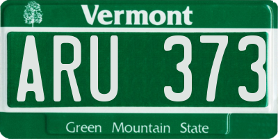 VT license plate ARU373