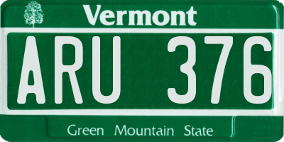 VT license plate ARU376