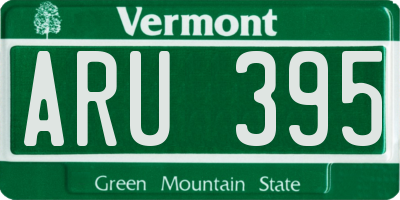 VT license plate ARU395