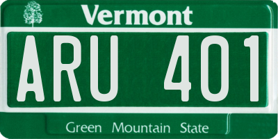 VT license plate ARU401