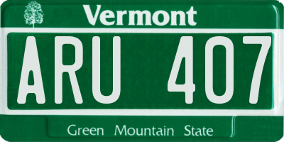 VT license plate ARU407