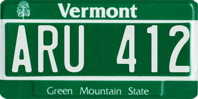 VT license plate ARU412