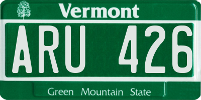VT license plate ARU426