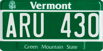 VT license plate ARU430