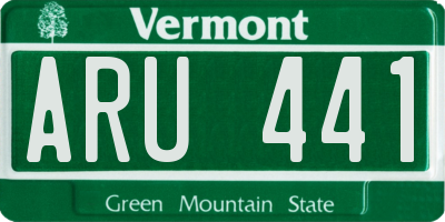 VT license plate ARU441