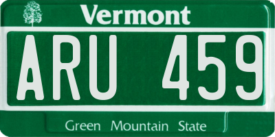 VT license plate ARU459