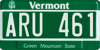 VT license plate ARU461
