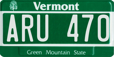 VT license plate ARU470