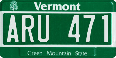 VT license plate ARU471
