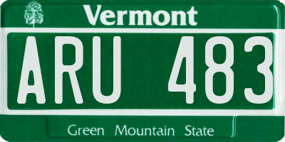 VT license plate ARU483
