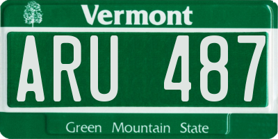 VT license plate ARU487