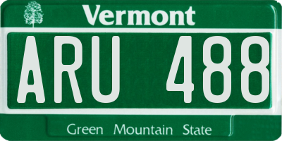 VT license plate ARU488