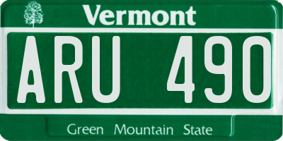 VT license plate ARU490