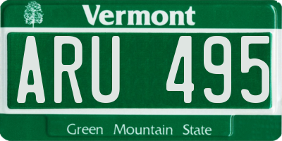 VT license plate ARU495
