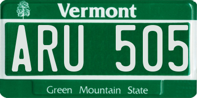 VT license plate ARU505