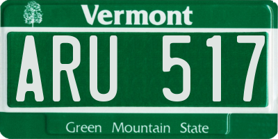 VT license plate ARU517