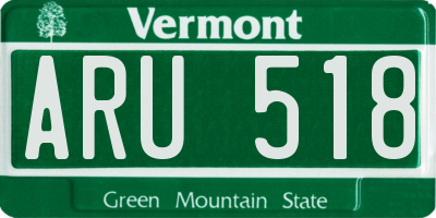 VT license plate ARU518