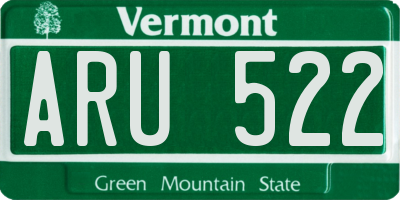 VT license plate ARU522