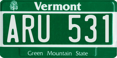 VT license plate ARU531