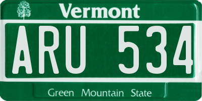 VT license plate ARU534